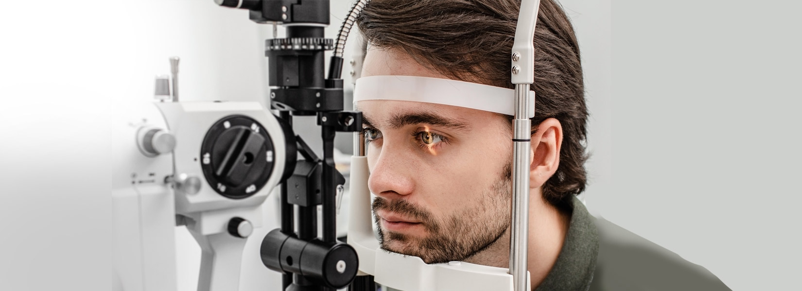 young man during eye exam in La Porte